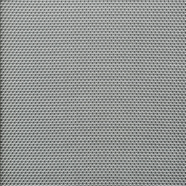 Prato di tessuto a trama fitta grigio, bordo uniforme e texture a reticolo geometrico.